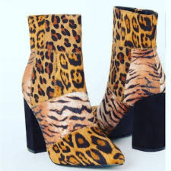 Shoe Republic LA Cheetah Leopard Animal Print Suede Boot Size 9 - Picture 1 of 12